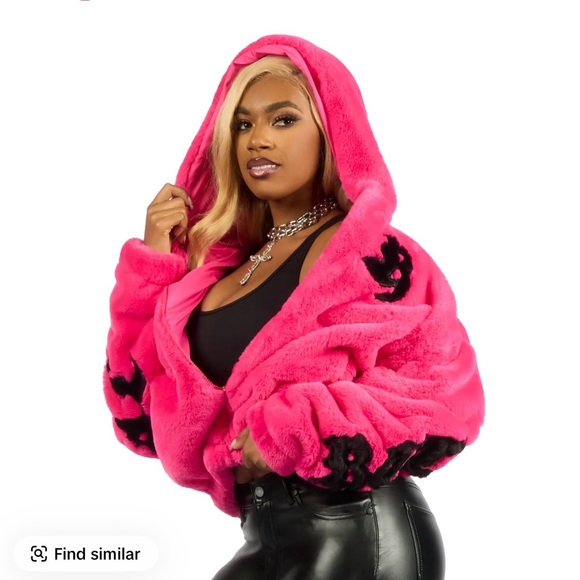 Rockstar Original Jackets & Blazers - Rockstar Original Neon Pink Inany Fur Jacket